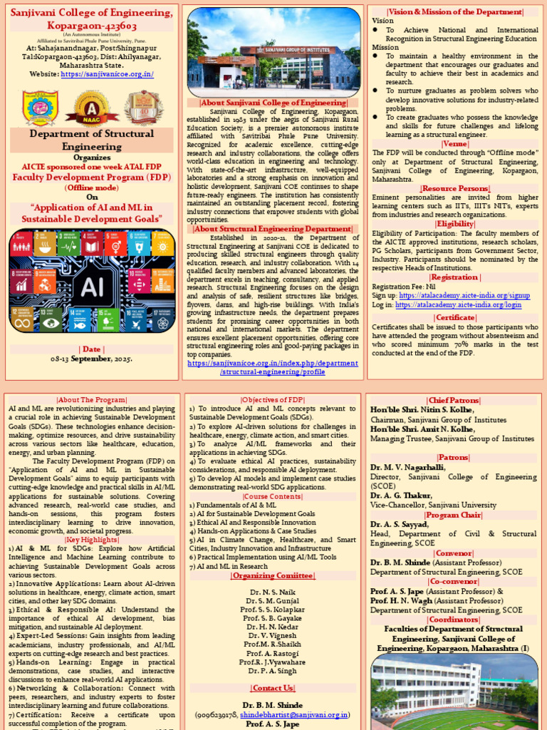 AI & ML for Sustainable Development FDP | PDF | Artificial Intelligence ...