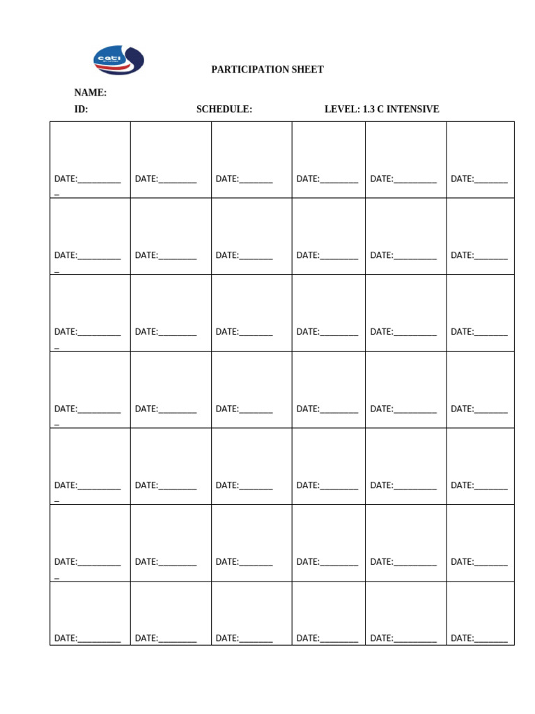 Participation Sheet | PDF