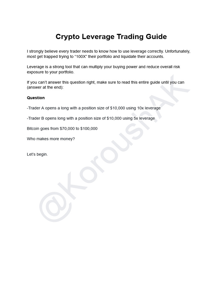 Leverage Trading Tutorial | PDF | Margin (Finance) | Leverage (Finance)