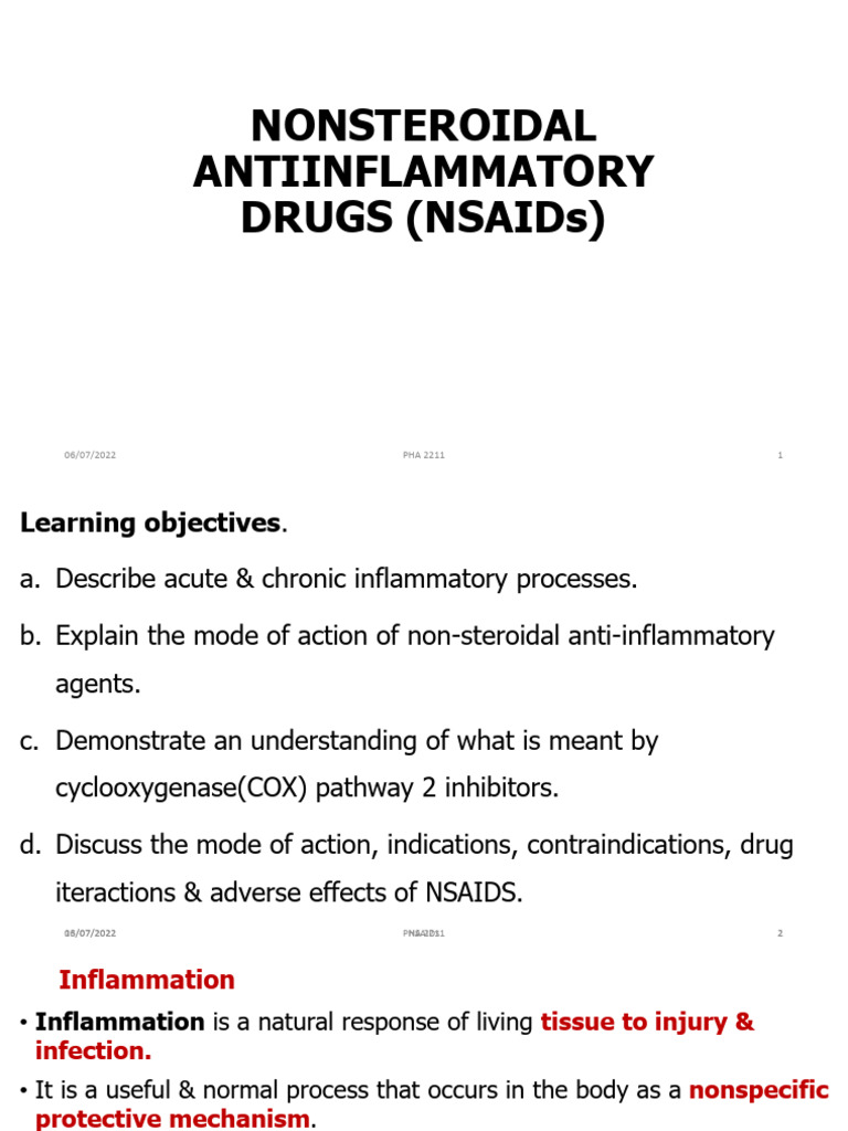 NSAIDs: Classification and Mechanisms | PDF | Nonsteroidal Anti ...