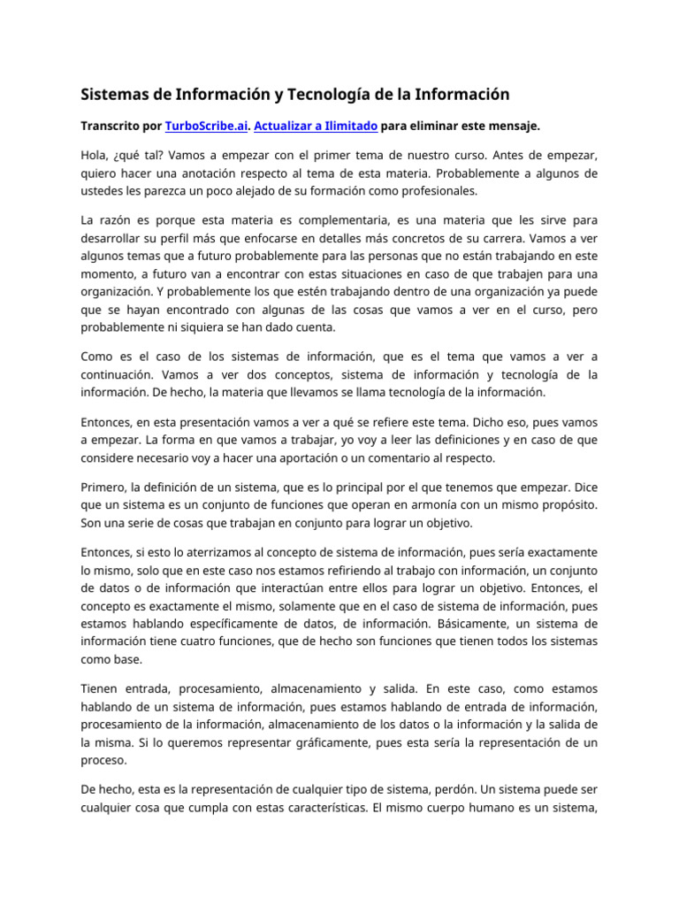 Sistemas y Tecnología de la Información | PDF | Información | Sistema ...