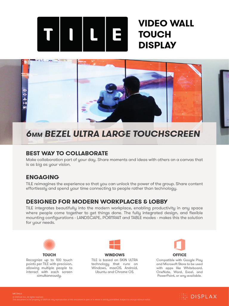 Displax Tile: Collaborative Touch Display | PDF | Computer Monitor ...