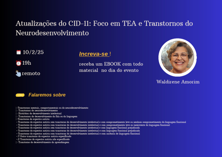 Atualizações CID-11: TEA e Neurodesenvolvimento | PDF