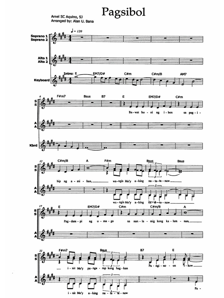 Pagsibol SSAA Sa Arranged by Alan U. Bana | PDF