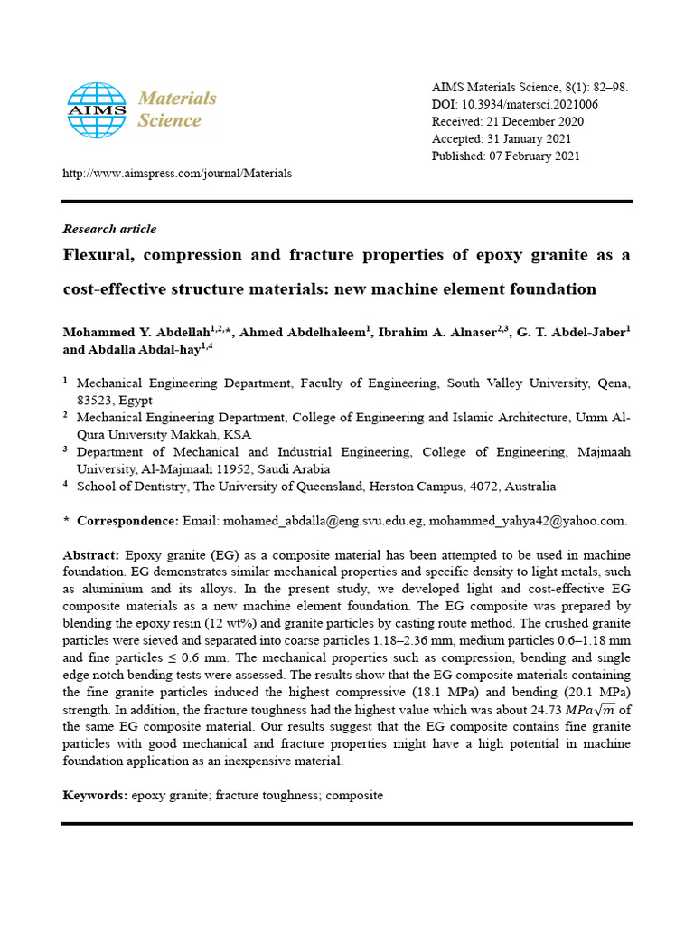 Epoxy Granite for Machine Foundations | PDF | Composite Material | Bending