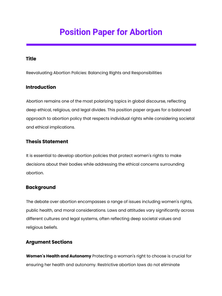 Balanced Abortion Policy Analysis | PDF | Abortion | Rights