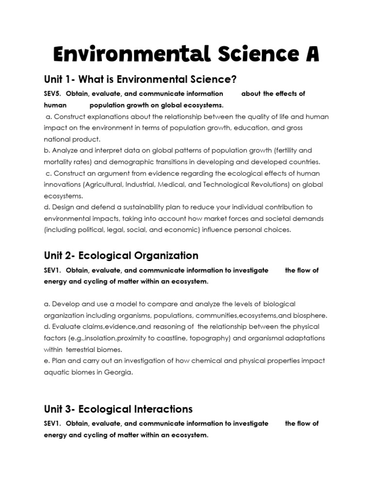 Understanding Environmental Science Units | PDF | Ecosystem | Ecology