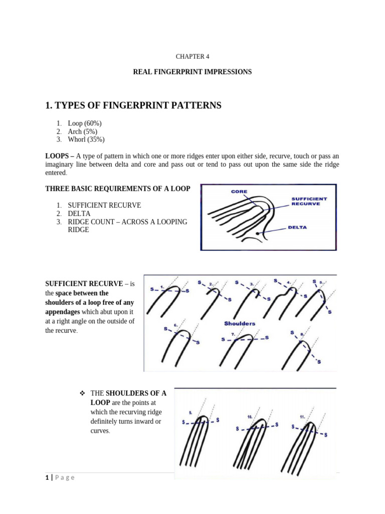 Fingerprint Pattern Classification Guide | PDF | Fingerprint | Hand