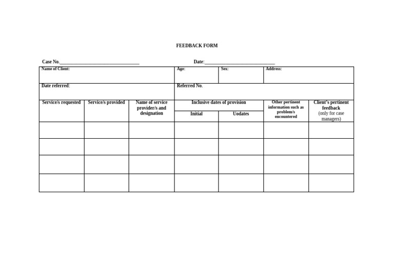 Feedback Form | PDF