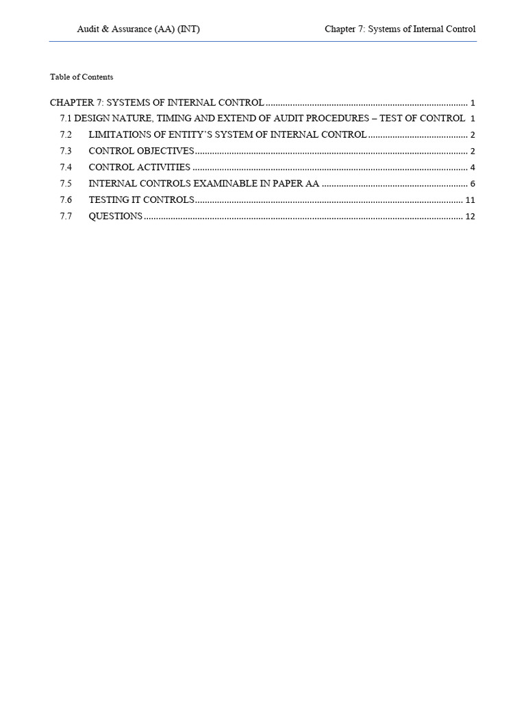 AA(F8) 2025Jul Term 2 Note | PDF | Internal Control | Audit