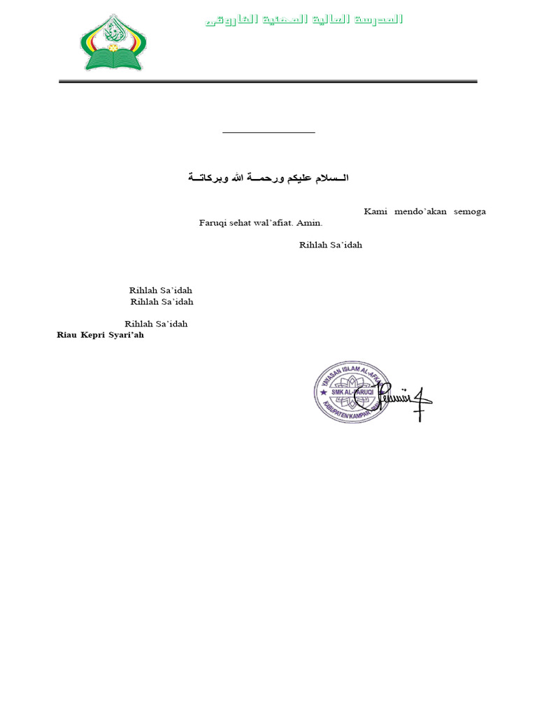 Rihlah Sa'idah Santriwati SMK Al-Faruqi | PDF