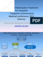 Water and Wastewater Treatment For Hospitals - Sangeetha Subramanian Medicall Conference, 2011 Chennai