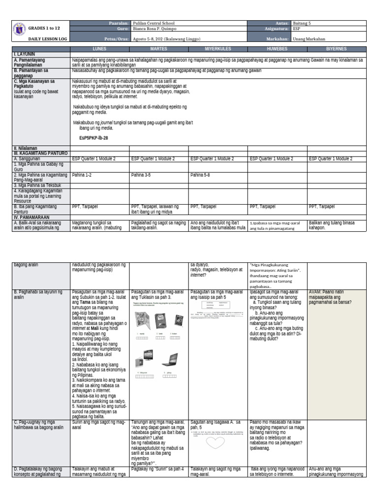 ESP DLL Week 2 | PDF