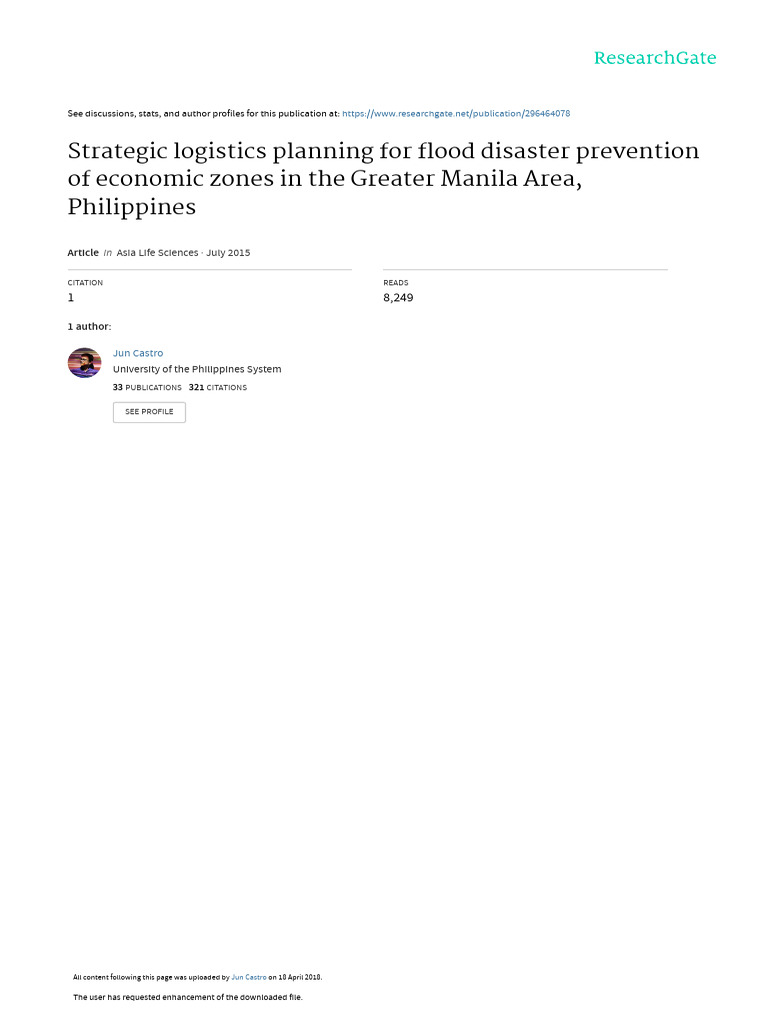 Flood Disaster Logistics in Manila | PDF | Geographic Information System