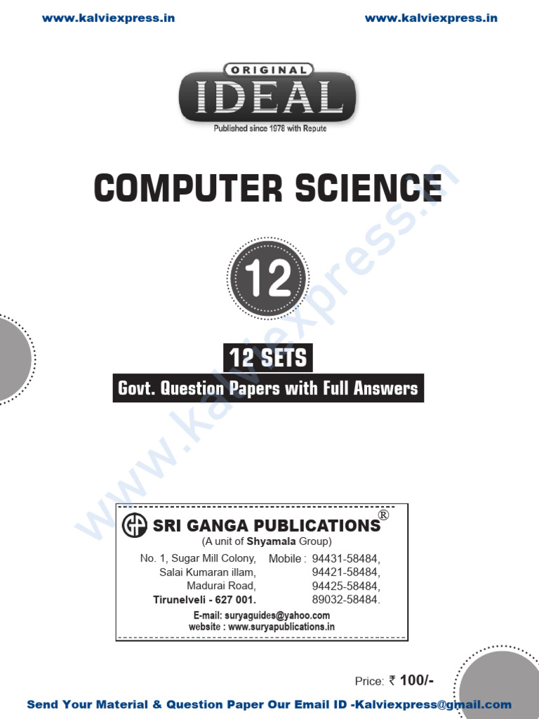 Computer Science Question Bank Set | PDF | Microsoft Excel | Parameter ...