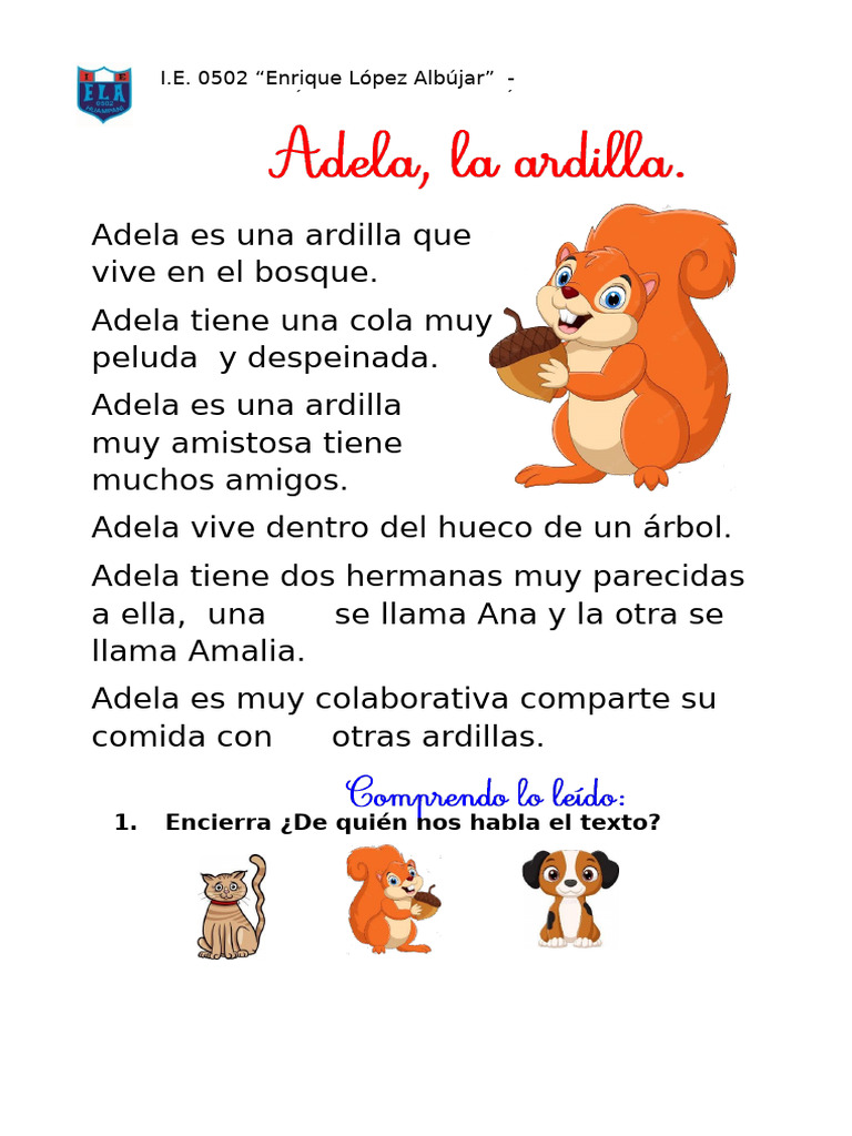 Adela La Ardilla - VOCAL A | PDF