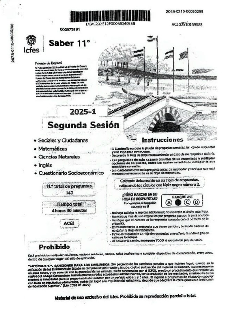 Icfes Saber 11 (Colegios) Calendario B 2025 Sesion 2 Version 1 | PDF
