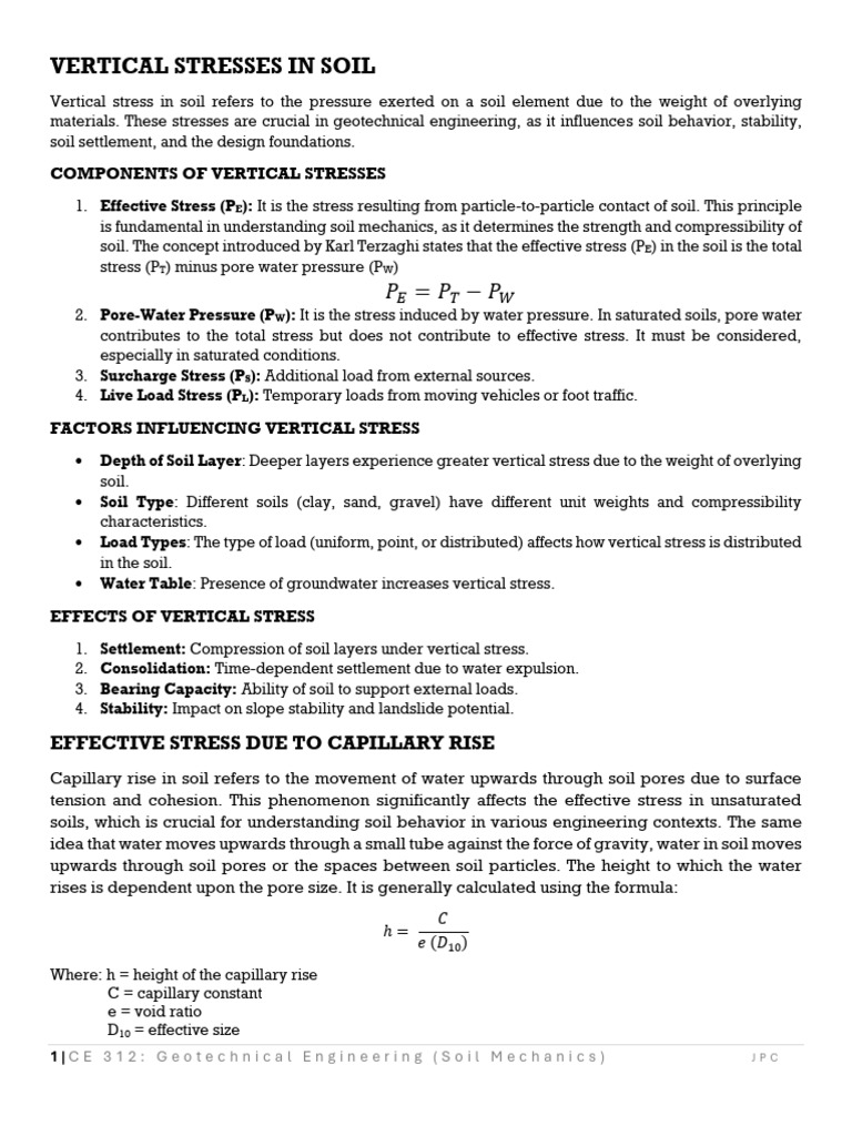 Effective Vertical Stress in Soil Analysis | PDF | Soil | Groundwater