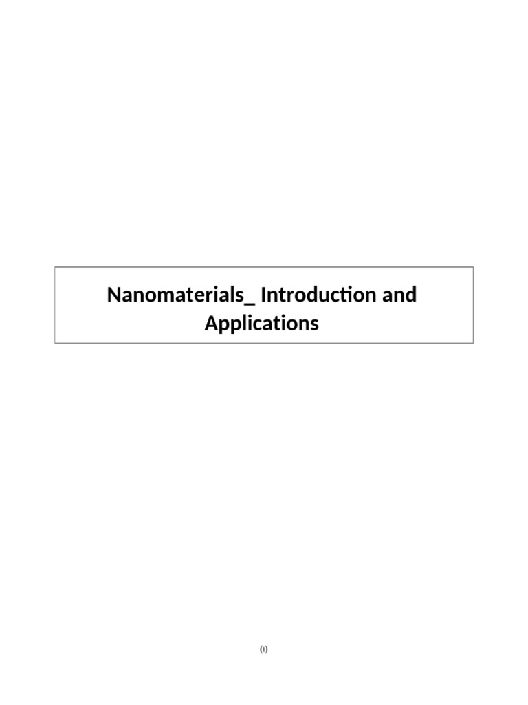 Nanomaterials - Introduction and Applications | PDF | Nanomaterials ...