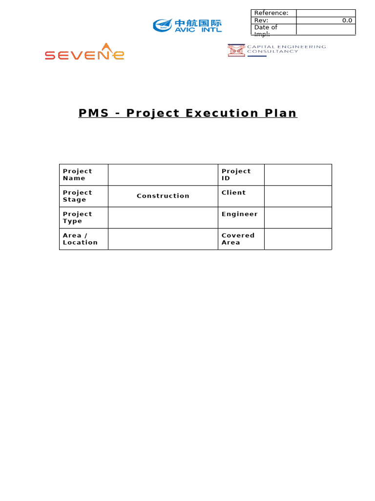 Project Execution Plan - Template | PDF | Performance Indicator | Budget