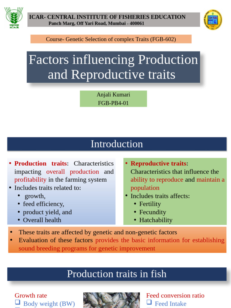 Reproductive Traits in Fish Farming | PDF | Heritability | Selective ...