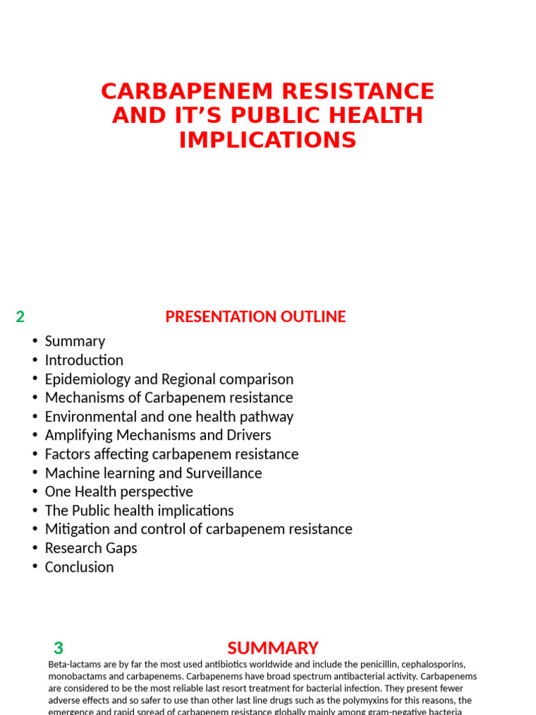Carbapenem Resistance: Public Health Crisis | PDF | Antimicrobial ...