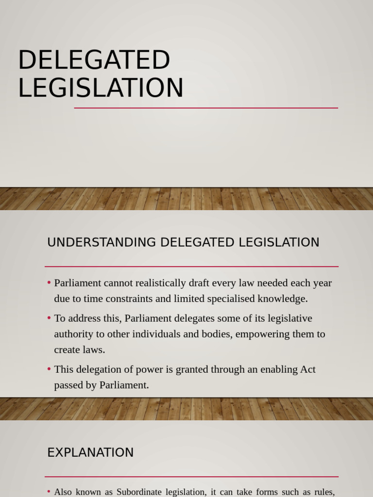 Understanding Delegated Legislation | PDF | Justice | Crime & Violence