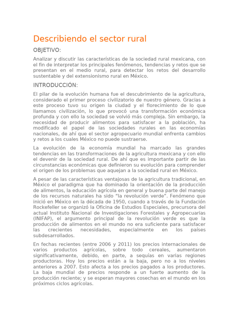 Retos del Sector Rural en México | PDF | Sociedad | Agricultura