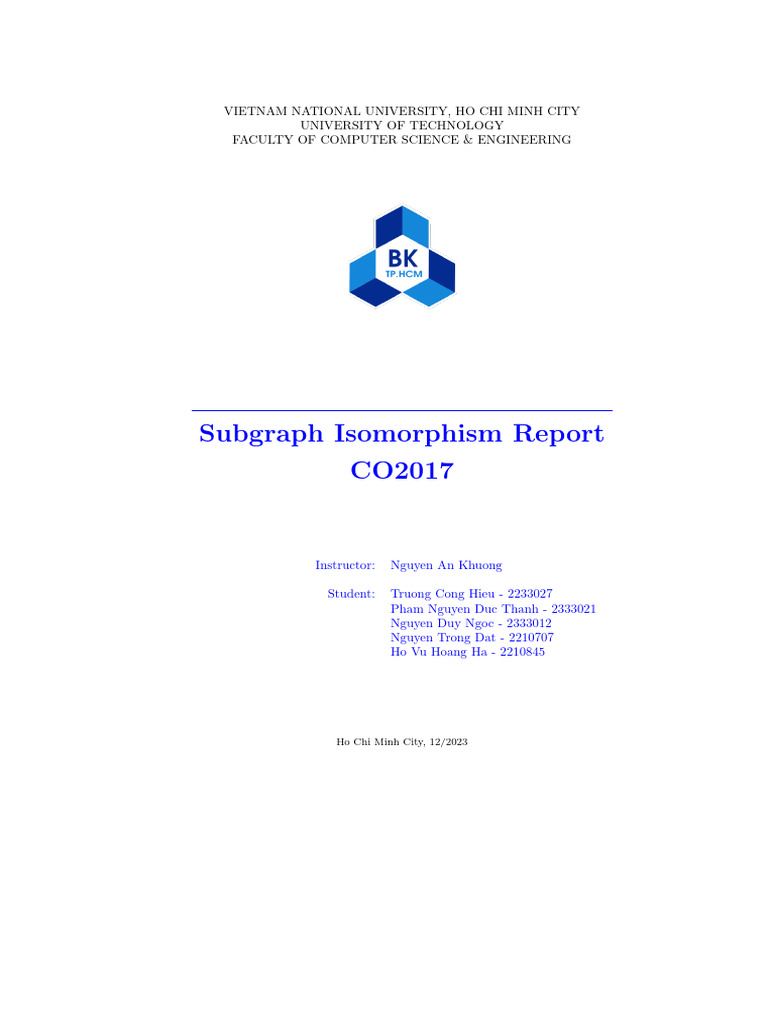 Subgraph Isomorphism Analysis Report | PDF | Vertex (Graph Theory ...
