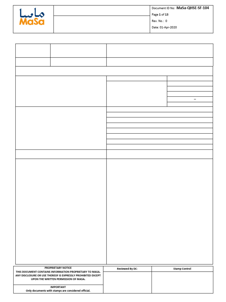 Mehf 1 SF 040 Method Statement Masa Enpac SWW Tie in | PDF | Personal ...
