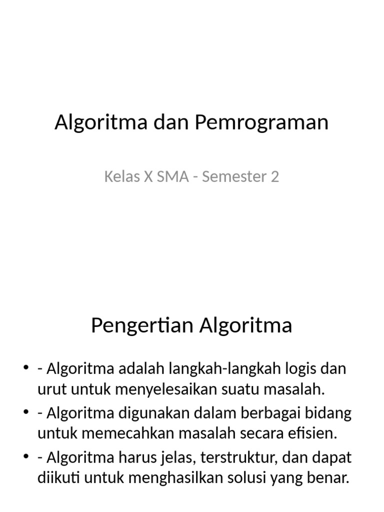 Algoritma dan Pemrograman Kelas X | PDF