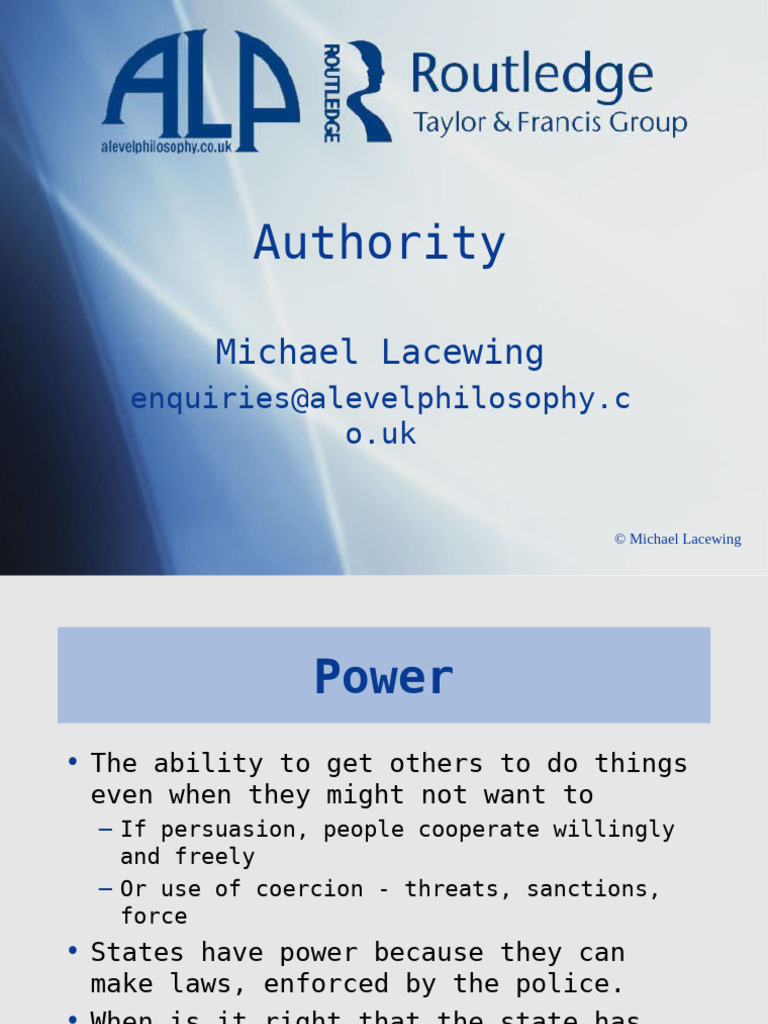 Authorityandlegitimacy | PDF | Reason | Autonomy