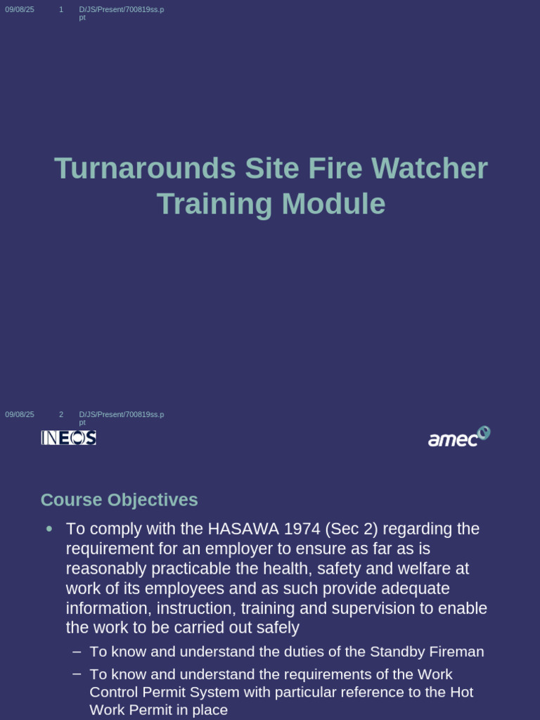 Fire Watcher Training Module | PDF | Firefighter | Safety