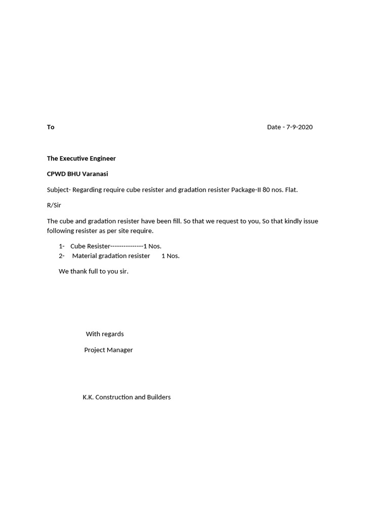 Latter Register Requirment | PDF