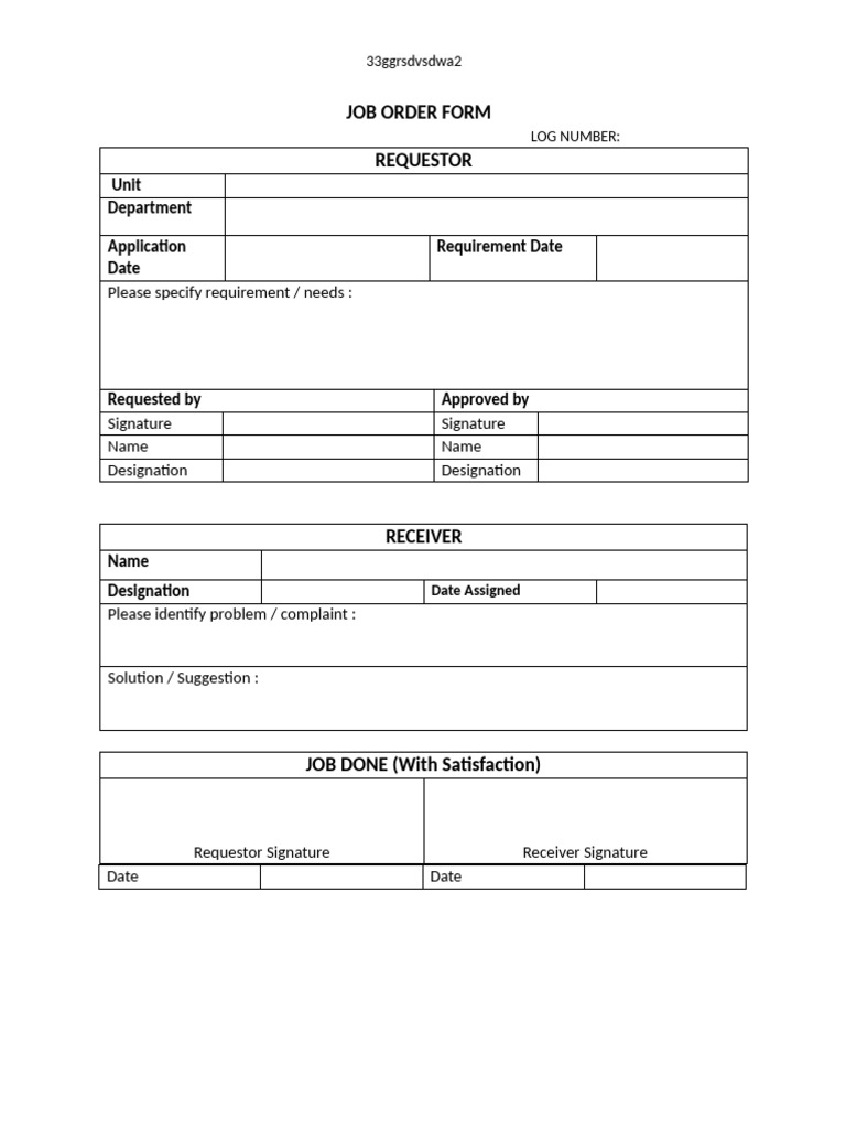 Job Order 002 | PDF