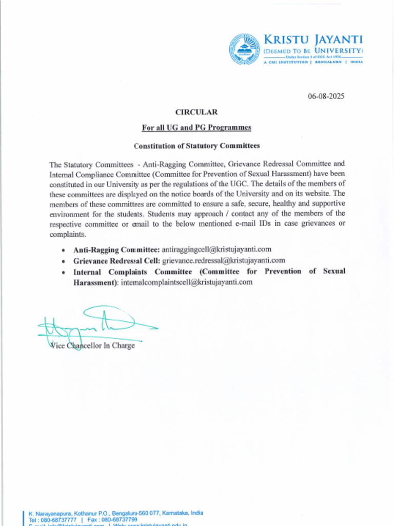 Circular - Constitution of Statutory Committees - 06.08.2025 | PDF