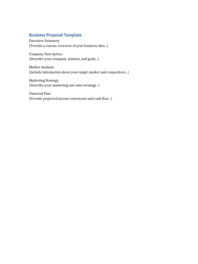 Business Proposal Template Overview | PDF