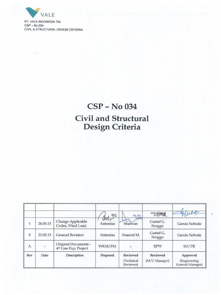 CSP034 Civil-Structural Design Criteria R1 | PDF | Structural Load ...