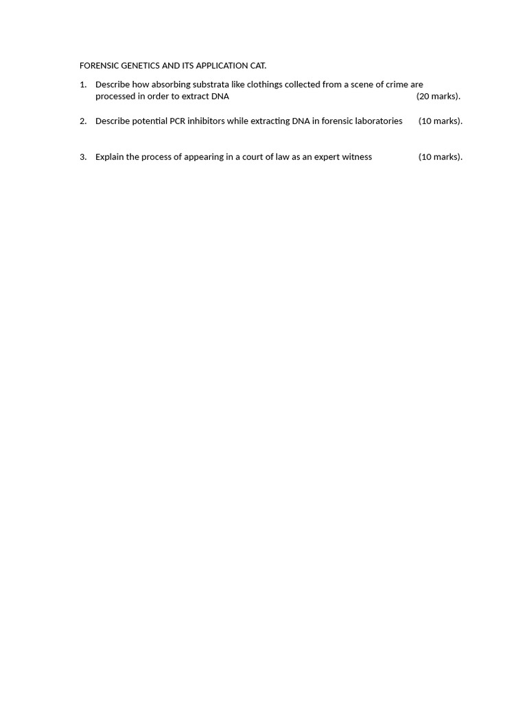 Forensic Genetics and Its Application Cat | PDF