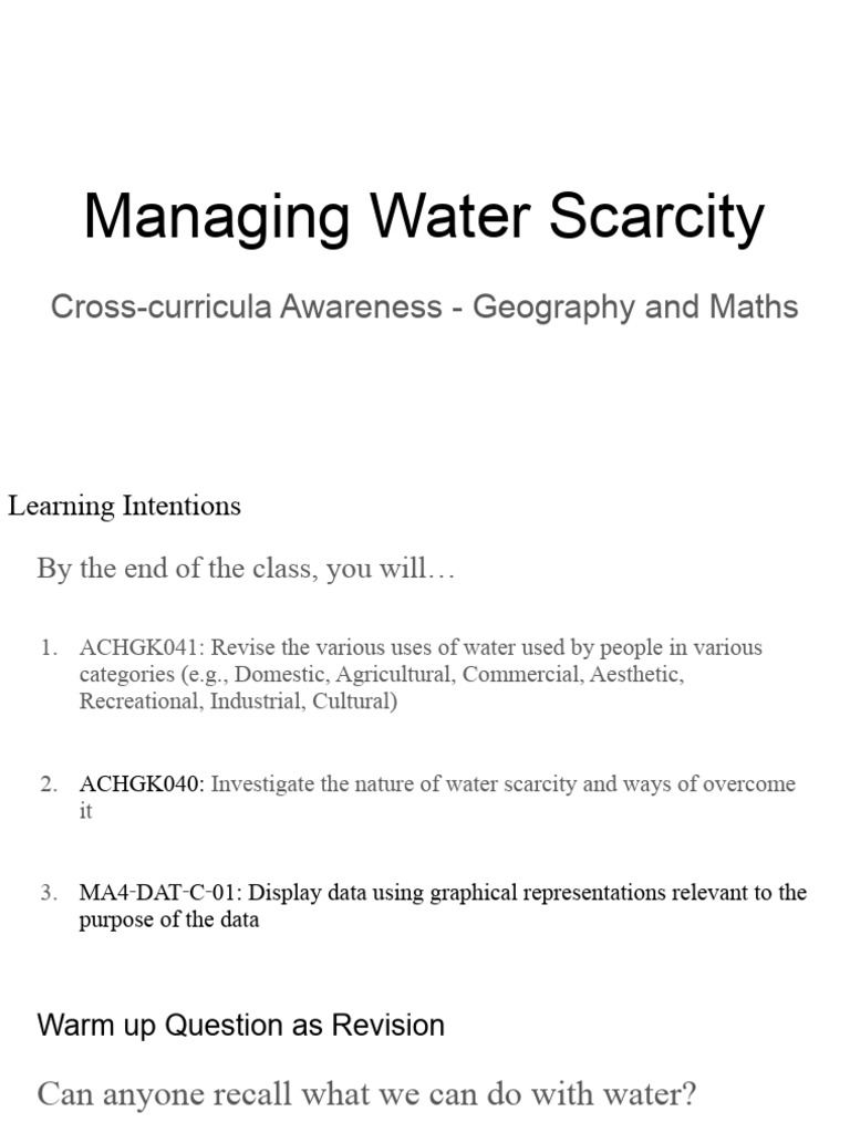 Understanding Water Scarcity Solutions | PDF