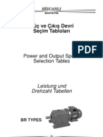 Power and Output Speed Selection Tables