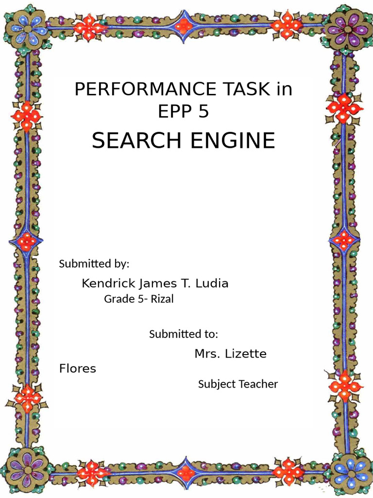 EPP 5 Performance Task Overview | PDF