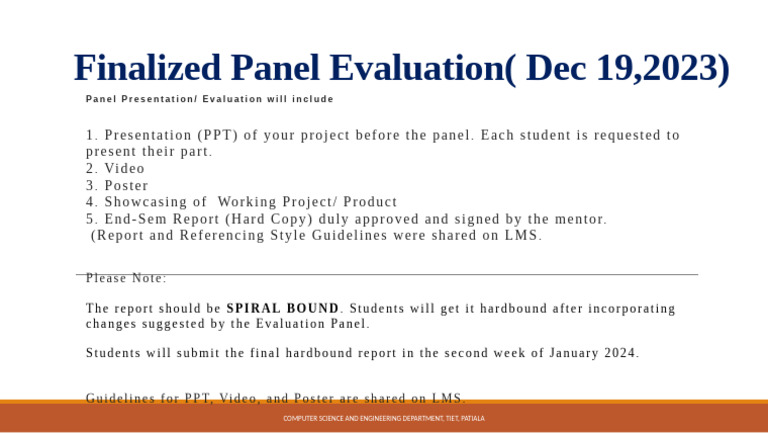 Final Panel Eval Guidelines | PDF