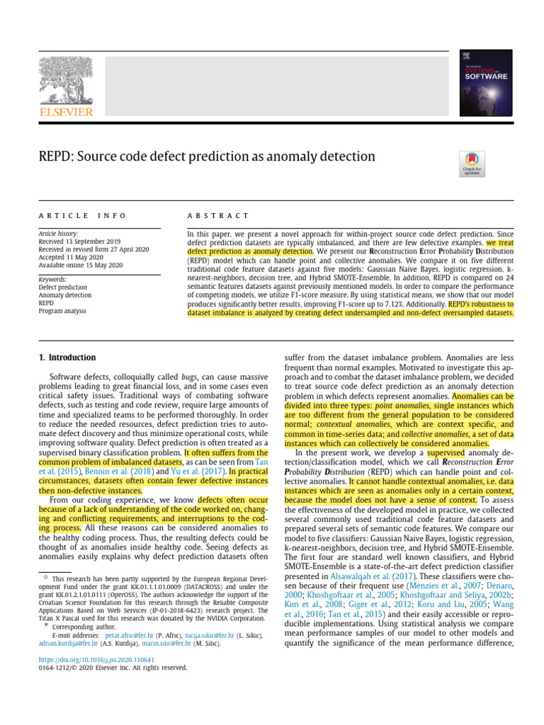 Source Code Defect Prediction Model | PDF | P Value | Errors And Residuals