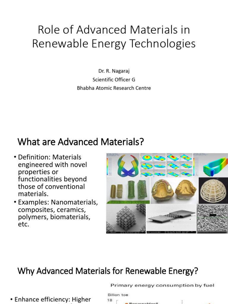 Advanced Materials in Renewable Energy | PDF | Fuel Cell | Lithium Ion ...