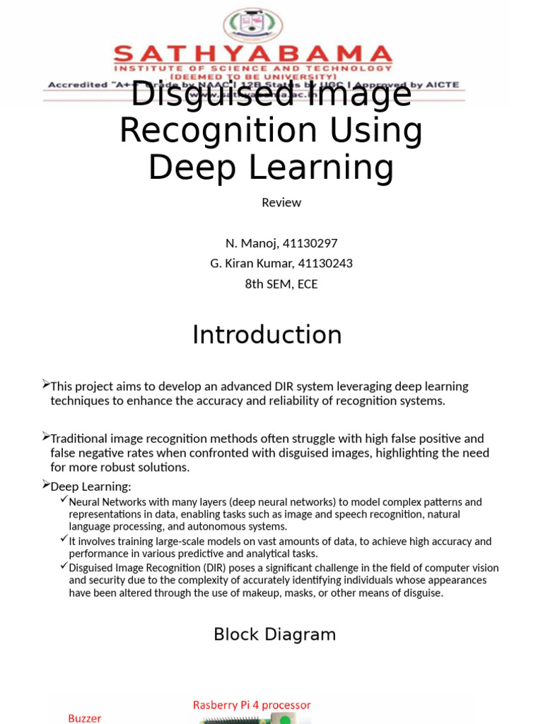 Deep Learning for Disguised Image Recognition | PDF | Raspberry Pi ...