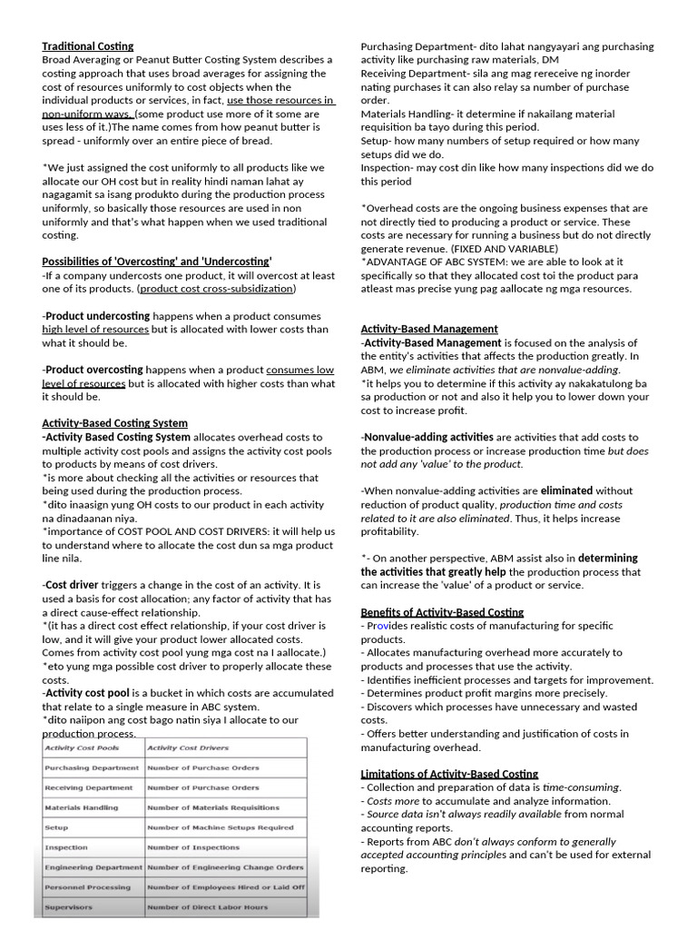 Understanding Traditional Costing Methods | PDF | Business Economics ...