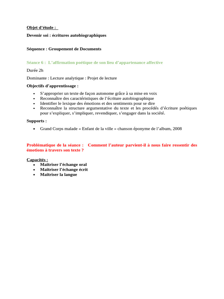 Émotions et appartenance en slam urbain | PDF | Lexique | Ponctuation