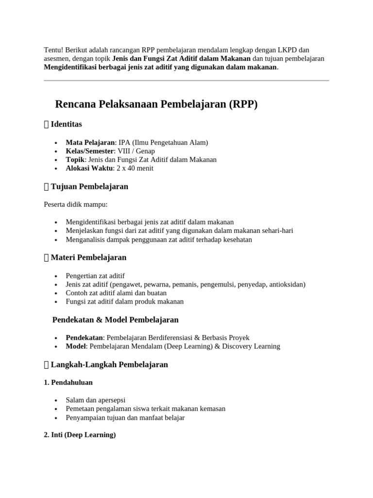 Contoh Buat RPP PM | PDF