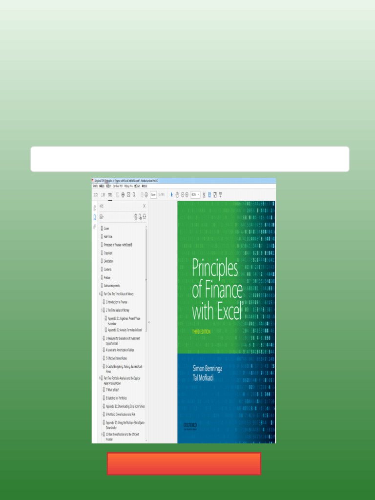 Original PDF) Principles of Finance With Excel 3rd Edition